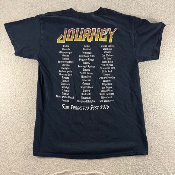 Journey San Francisco Fest 2016 Tour T Shirt Black Gildan Heavy Cotton‎ Size M - Picture 2 of 6